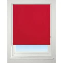 Bright Red Blackout Roller Blind - 120cm