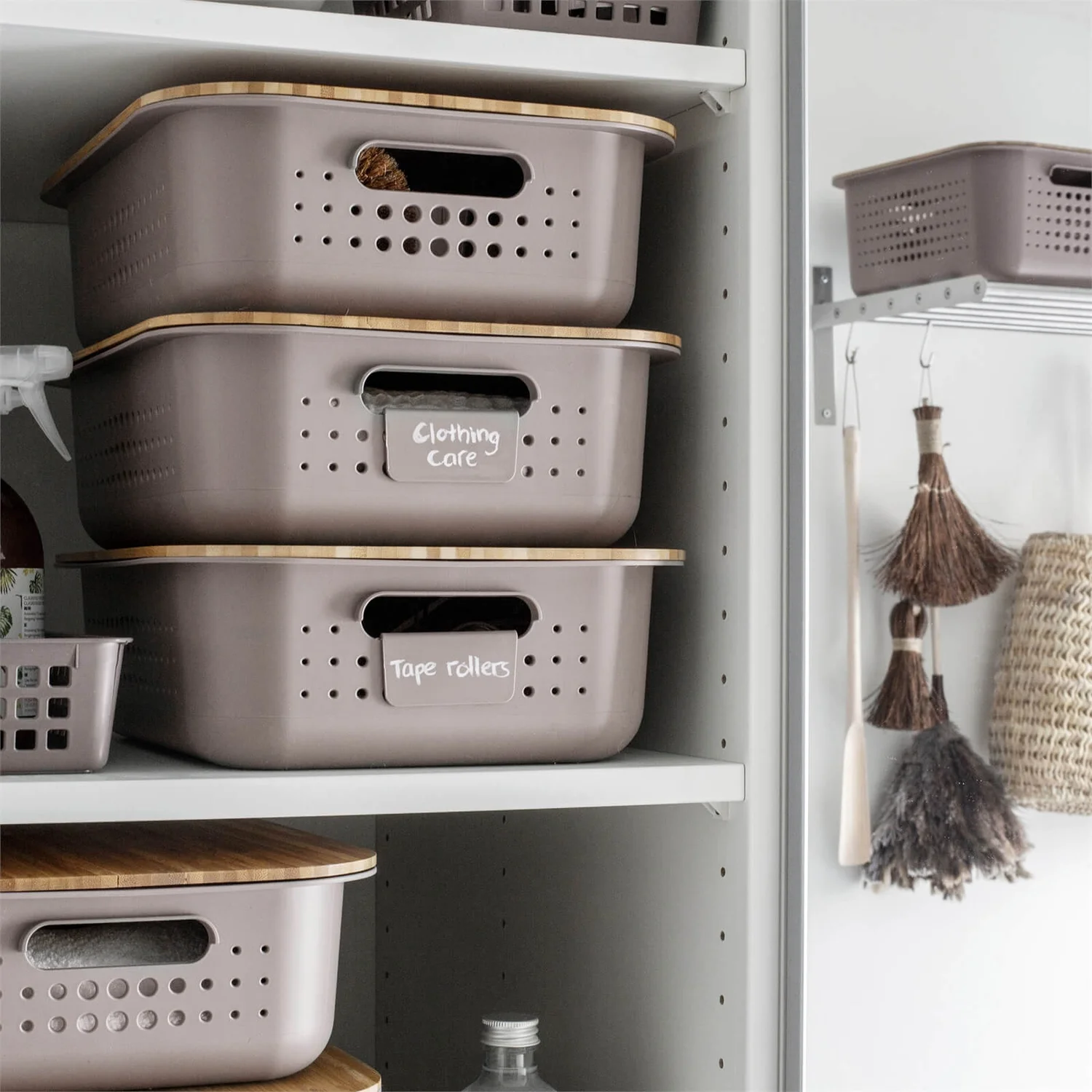 Smartstore 6L Wardrobe Basket - Taupe 2 Smartstore 6L Wardrobe Basket - Taupe - Image 2