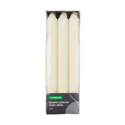 Pack Of 6 Dinner Candles - Ivory - 20cm