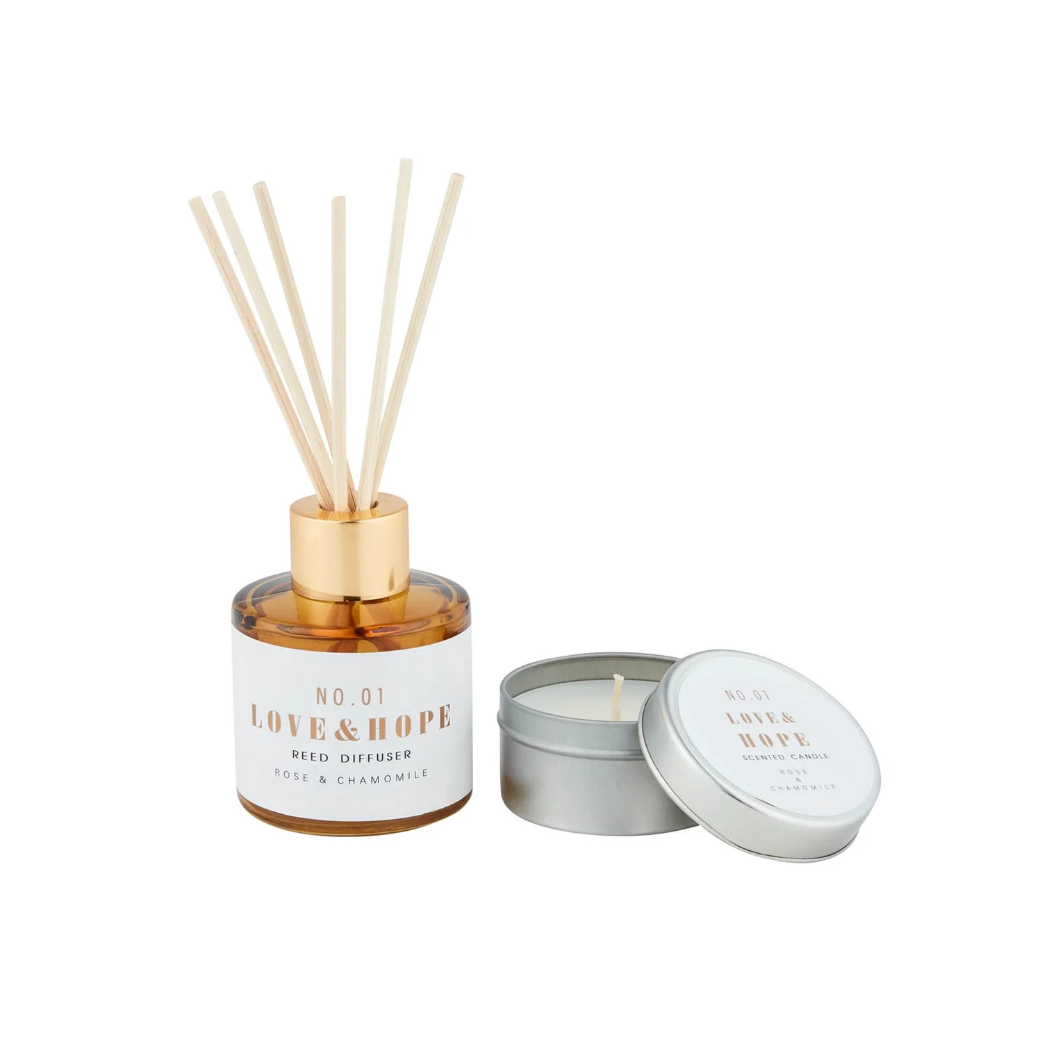 None Rose & Chamomile Diffuser & Tin Candle 1 None Rose & Chamomile Diffuser & Tin Candle