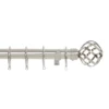 Harrison Drape Ball Cage Finial Curtain Pole - Satin Steel - 3m (28mm)