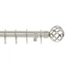 Harrison Drape Ball Cage Finial Curtain Pole - Satin Steel - 1.8m (28mm)