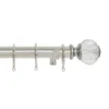 Harrison Drape Decorative Flower Finial Curtain Pole - Satin Steel - 2.4m (28mm)