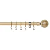 Extendable Ball Finial Curtain Pole - Antique Brass - 1.7-3m (16/19mm)