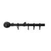 Extendable Ball Finial Curtain Pole - Black - 1.2-2.1m (16/19mm)