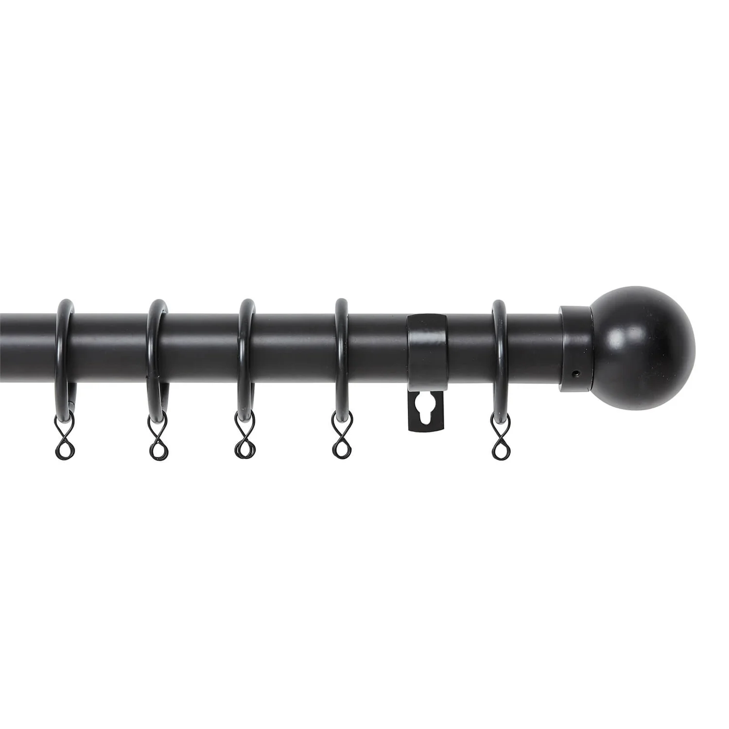 Extendable Ball Finial Curtain Pole - Black - 1.2-2.1m (25/28mm) 1 Extendable Ball Finial Curtain Pole - Black - 1.2-2.1m (25/28mm)