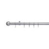 Extendable Ball Finial Curtain Pole - Satin Steel - 1.2-2.1m (25/28mm)
