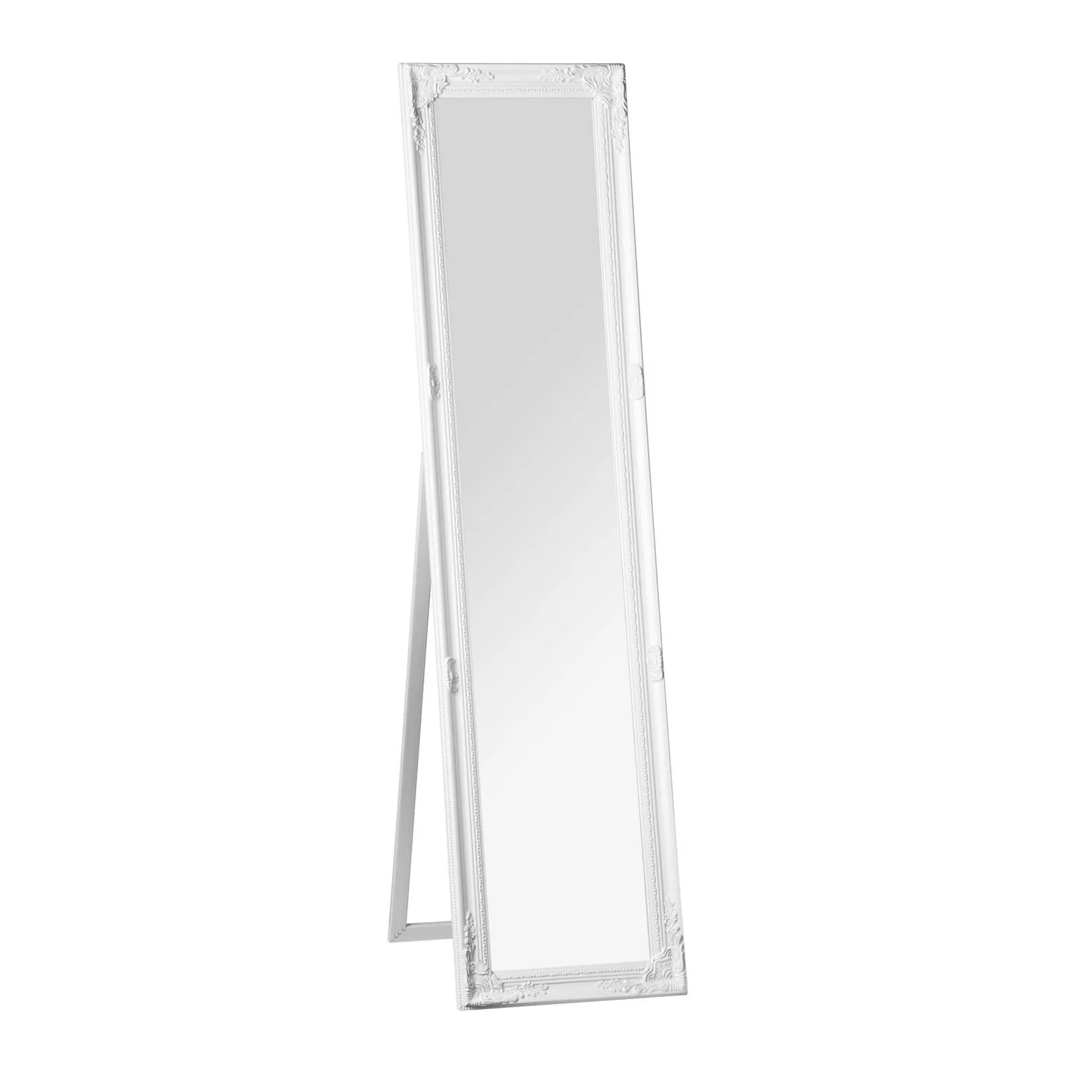 None Chic Vintage Floor Standing Mirror - White 1 None Chic Vintage Floor Standing Mirror - White