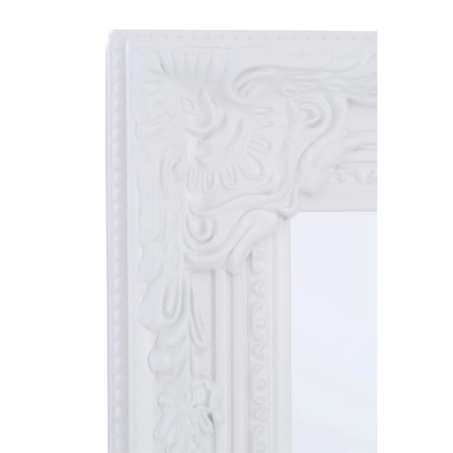 None Chic Vintage Floor Standing Mirror - White 2 None Chic Vintage Floor Standing Mirror - White - Image 2