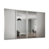 Shaker 4 Door Sliding Wardrobe Kit White Panel / Mirror With White Frame (W)2898 X (H)2260mm