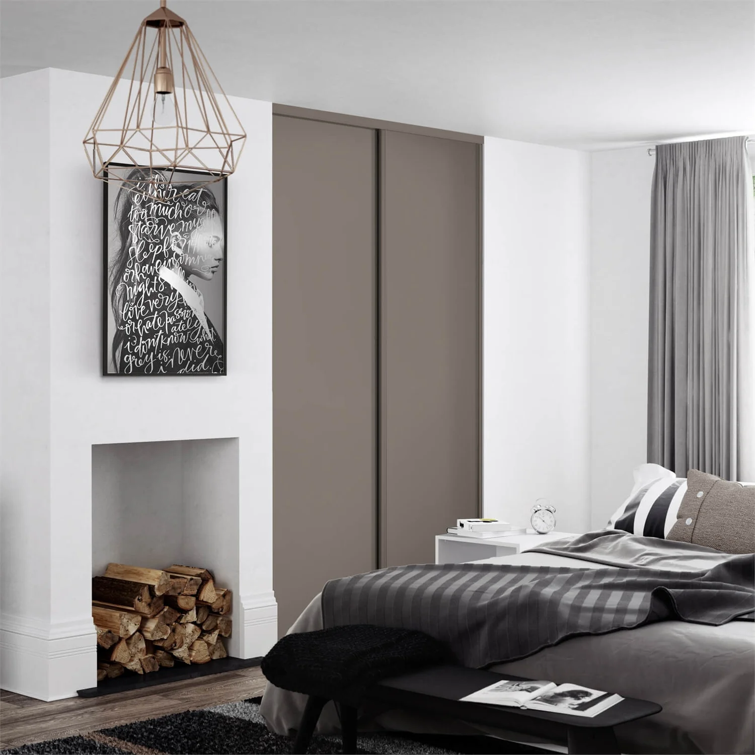 Classic 2 Door Sliding Wardrobe Kit Stone Grey Panel (W)1793 X (H)2260mm 2 Classic 2 Door Sliding Wardrobe Kit Stone Grey Panel (W)1793 X (H)2260mm - Image 2