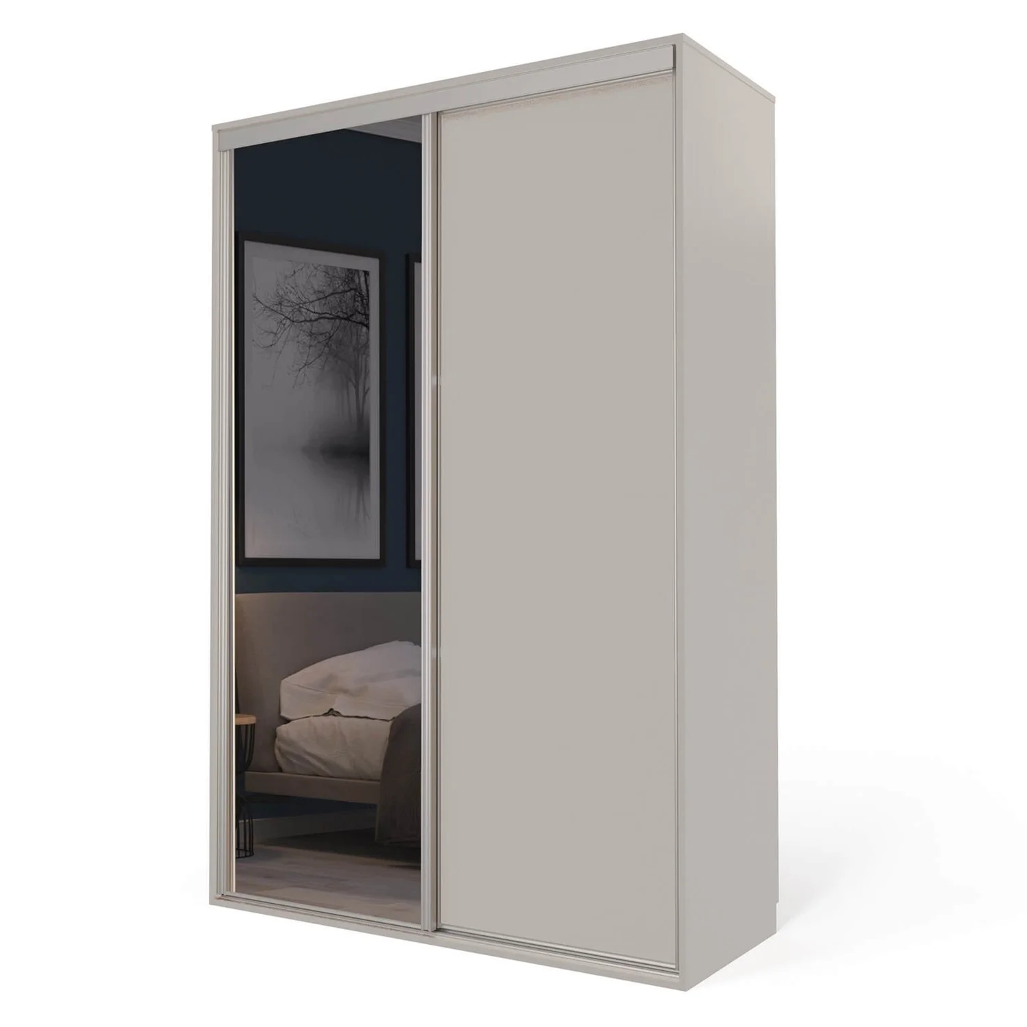 Cashmere Freestanding Sliding Wardrobe With Interiors (W)1530mm 1 Cashmere Freestanding Sliding Wardrobe With Interiors (W)1530mm