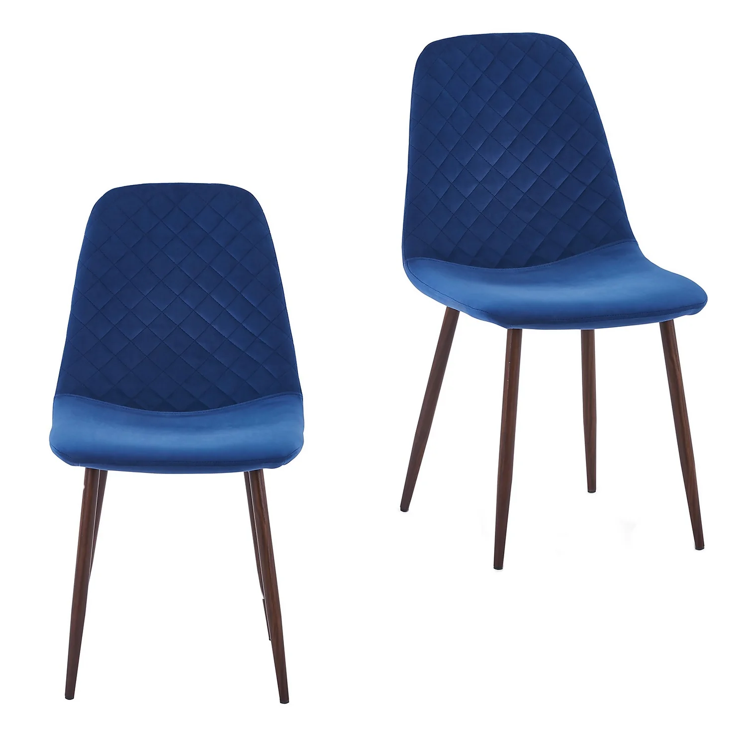 Perth Velvet Diamond Back Dining Chair - Set Of 2 - Navy 1 Perth Velvet Diamond Back Dining Chair - Set Of 2 - Navy