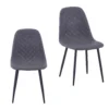 Perth Diamond Back Dining Chair - Set Of 2 - Grey