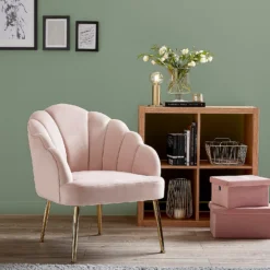 Sophia Scallop Occasional Chair - Blush -Curver Shop 12836665 1264875399597729
