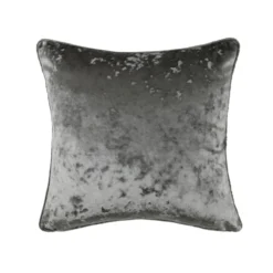 None Crushed Velvet Cushion - Grey - 45x45cm