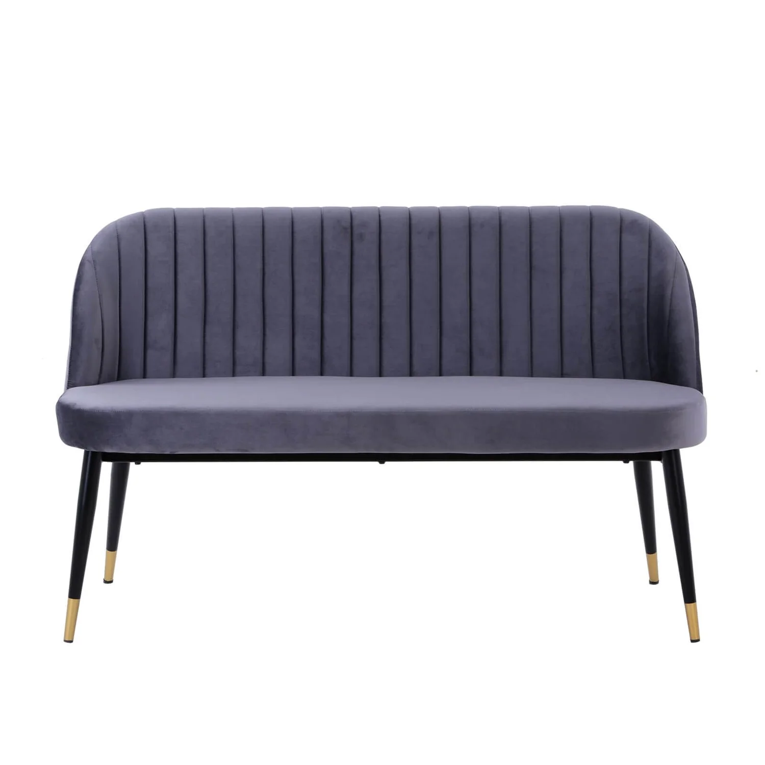 Illona Velvet Dining Bench - Grey 4 Illona Velvet Dining Bench - Grey - Image 4