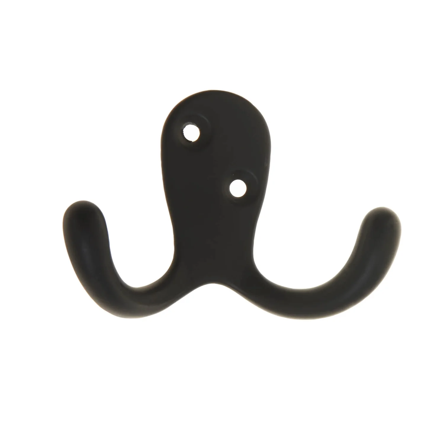Basic Double Robe Hook - Matt Black 1 Basic Double Robe Hook - Matt Black
