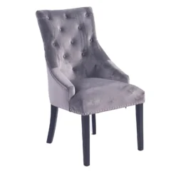 Annabelle Velvet Dining Chairs - Set Of 2 - Grey -Curver Shop 12838750 1104904215103973