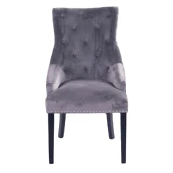 Annabelle Velvet Dining Chairs - Set Of 2 - Grey -Curver Shop 12838750 1394980420025866