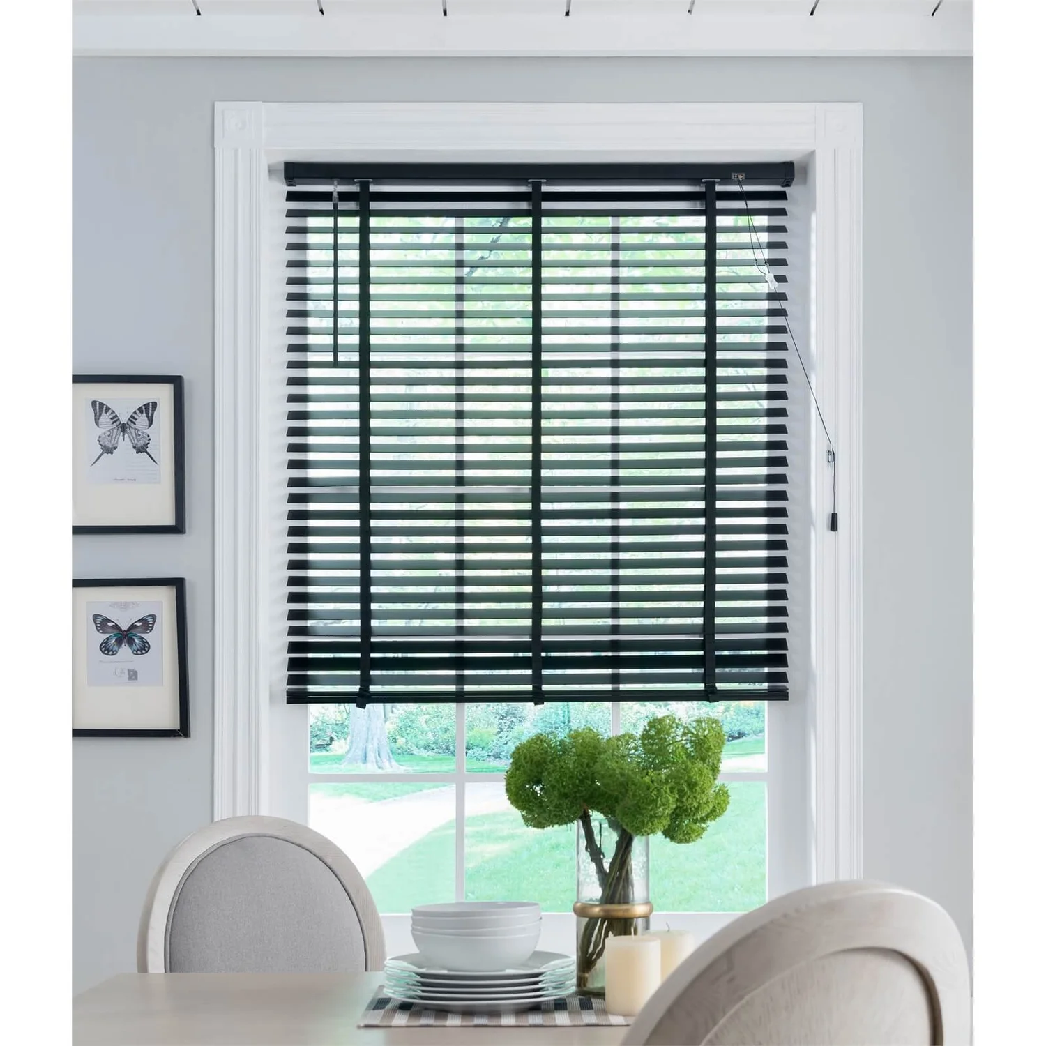 50mm Wood Venetian Blind - Black - 90x130cm 2 50mm Wood Venetian Blind - Black - 90x130cm - Image 2
