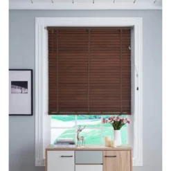 50mm Wood Venetian Blind - Walnut - 100x130cm