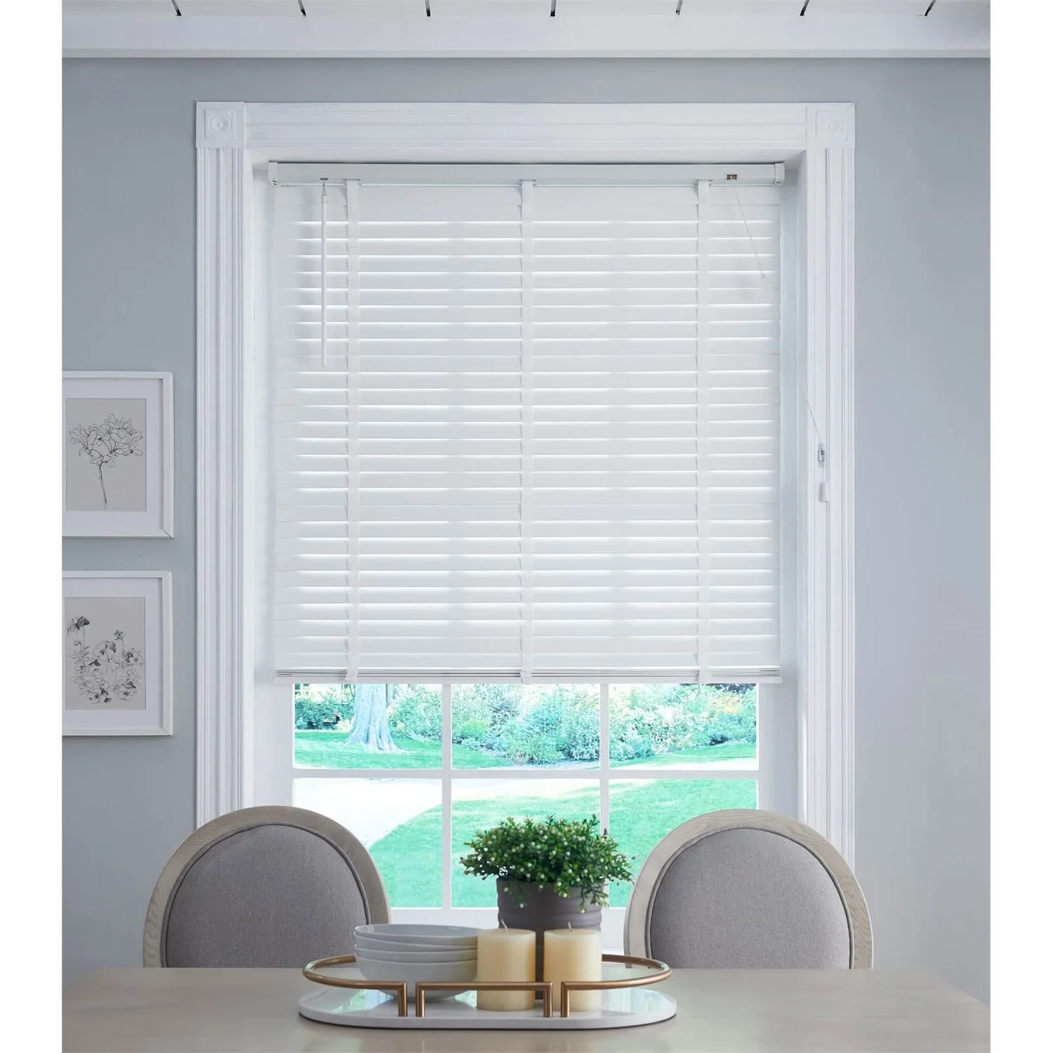 50mm Wood Venetian Blind - White - 170x160cm 1 50mm Wood Venetian Blind - White - 170x160cm