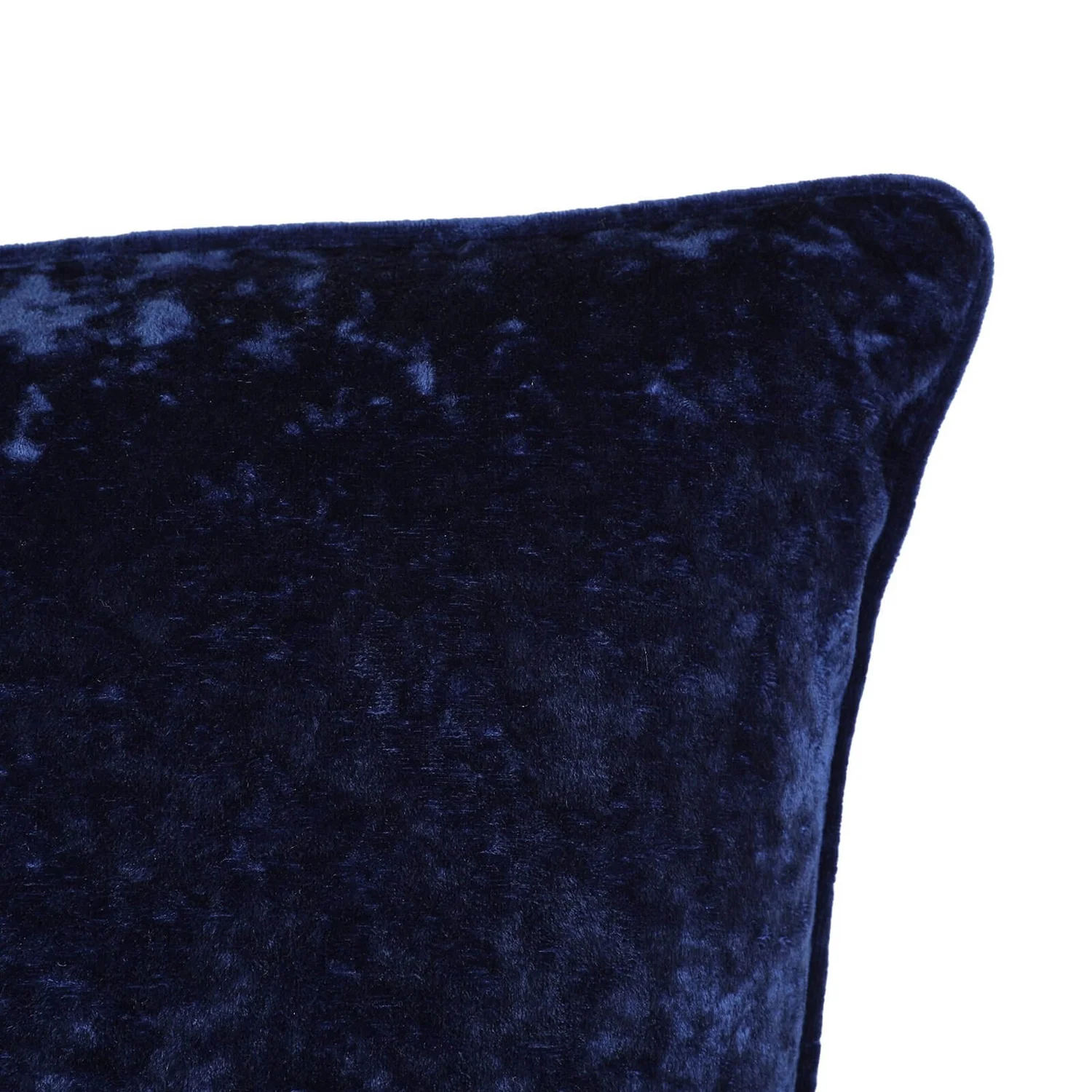 None Large Crushed Velvet Cushion - Navy - 58x58cm 2 None Large Crushed Velvet Cushion - Navy - 58x58cm - Image 2