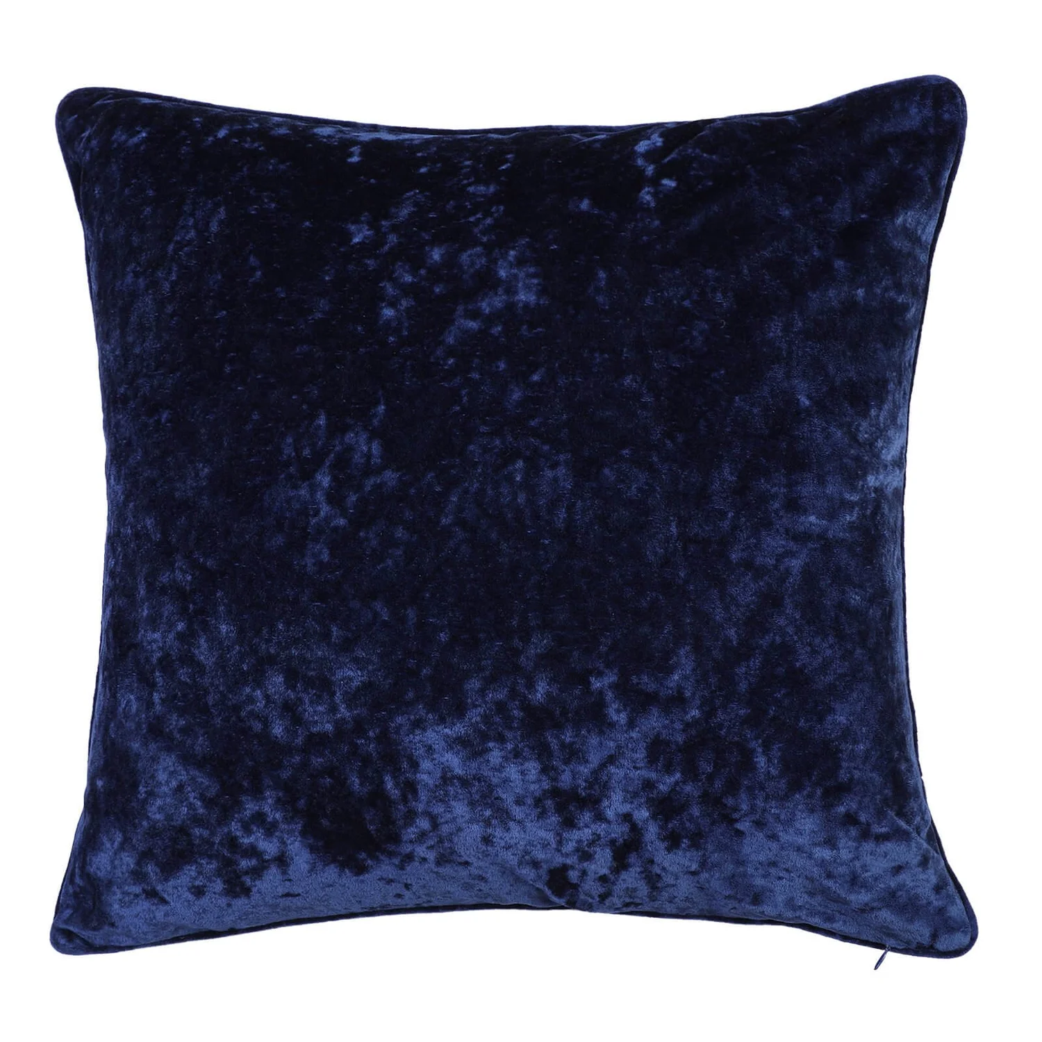 None Large Crushed Velvet Cushion - Navy - 58x58cm 1 None Large Crushed Velvet Cushion - Navy - 58x58cm