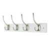 4 Victorian Satin Nickel Hooks On White Bloc Board