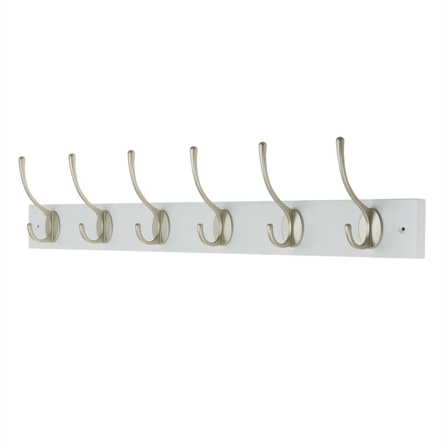 6 Victorian Satin Nickel Hooks On White Bloc Board 1 6 Victorian Satin Nickel Hooks On White Bloc Board