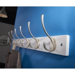 6 Victorian Satin Nickel Hooks On White Bloc Board 6 6 Victorian Satin Nickel Hooks On White Bloc Board -Curver Shop 12839295 1194845858610089