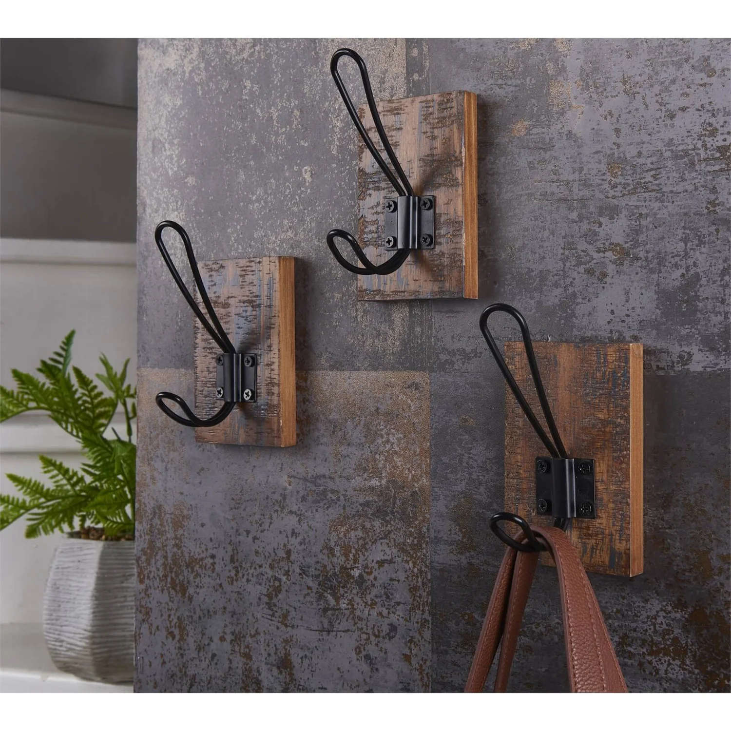 Black Wire Hook On Antique Board - 3 Pack 2 Black Wire Hook On Antique Board - 3 Pack - Image 2