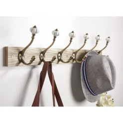 6 Ceramic Antique Brass Hook On Dark Rustic Board 6 6 Ceramic Antique Brass Hook On Dark Rustic Board -Curver Shop 12839323 7074845859622106