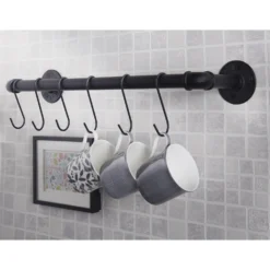 Industrial Pipe Rail With 'S' Hooks -Curver Shop 12839412 2184833203580948