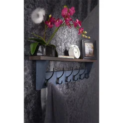 6 Black Victorian Hook On Grey Shelf Combo -Curver Shop 12839419 6434845860066247