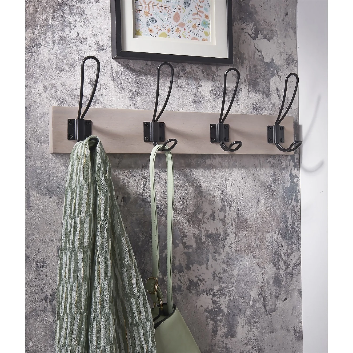 4 Black Wire Hook On Light Grey Ash Board 2 4 Black Wire Hook On Light Grey Ash Board - Image 2