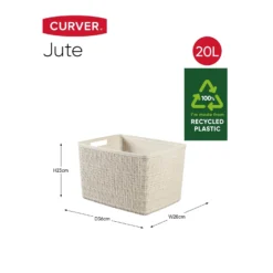 Curver Jute Large Basket - 20L - Off White 9 Curver Jute Large Basket - 20L - Off White -Curver Shop 12840437 7504833167405871