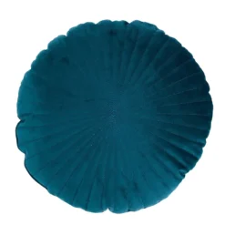 None Round Velvet Cushion - Teal - 45cm