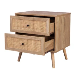 Kubu Rattan 2 Drawer Bedside Table -Curver Shop 12844064 1304870210044231