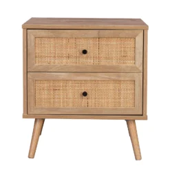 Kubu Rattan 2 Drawer Bedside Table -Curver Shop 12844064 7034870210070073