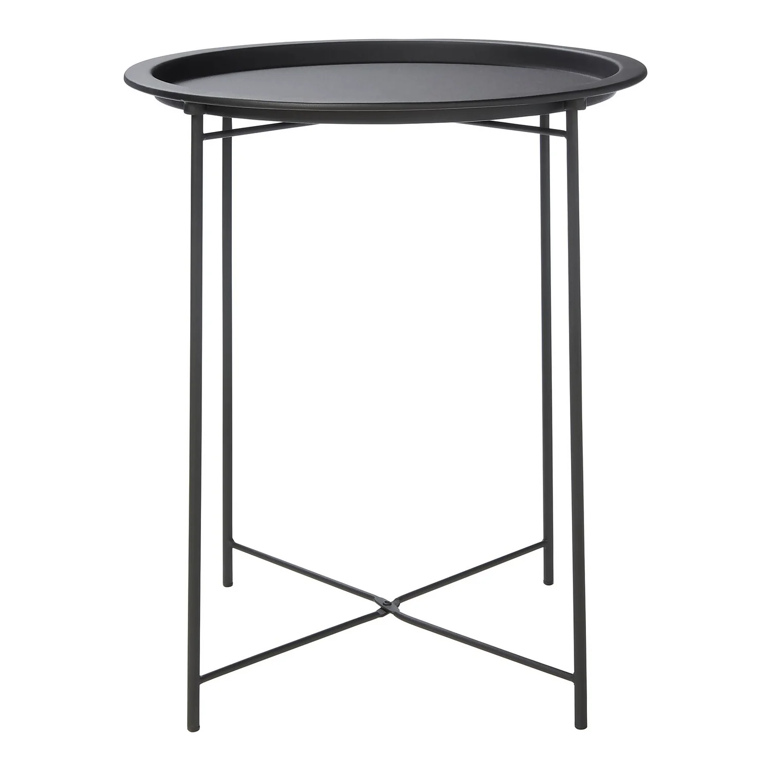 Metal Folding Side Table - Black 2 Metal Folding Side Table - Black - Image 2