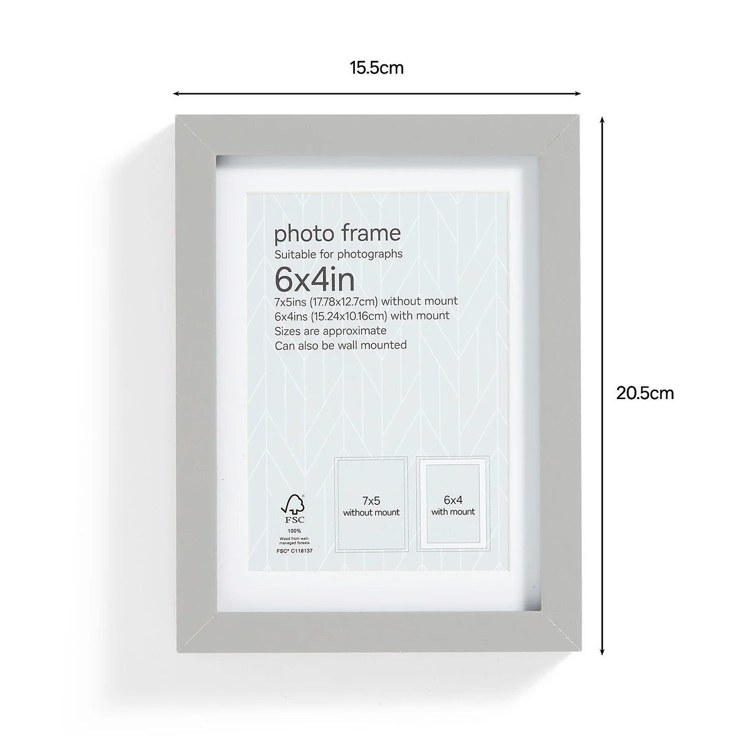 Box Photo Frame - 6x4" - Grey 2 Box Photo Frame - 6x4" - Grey - Image 2