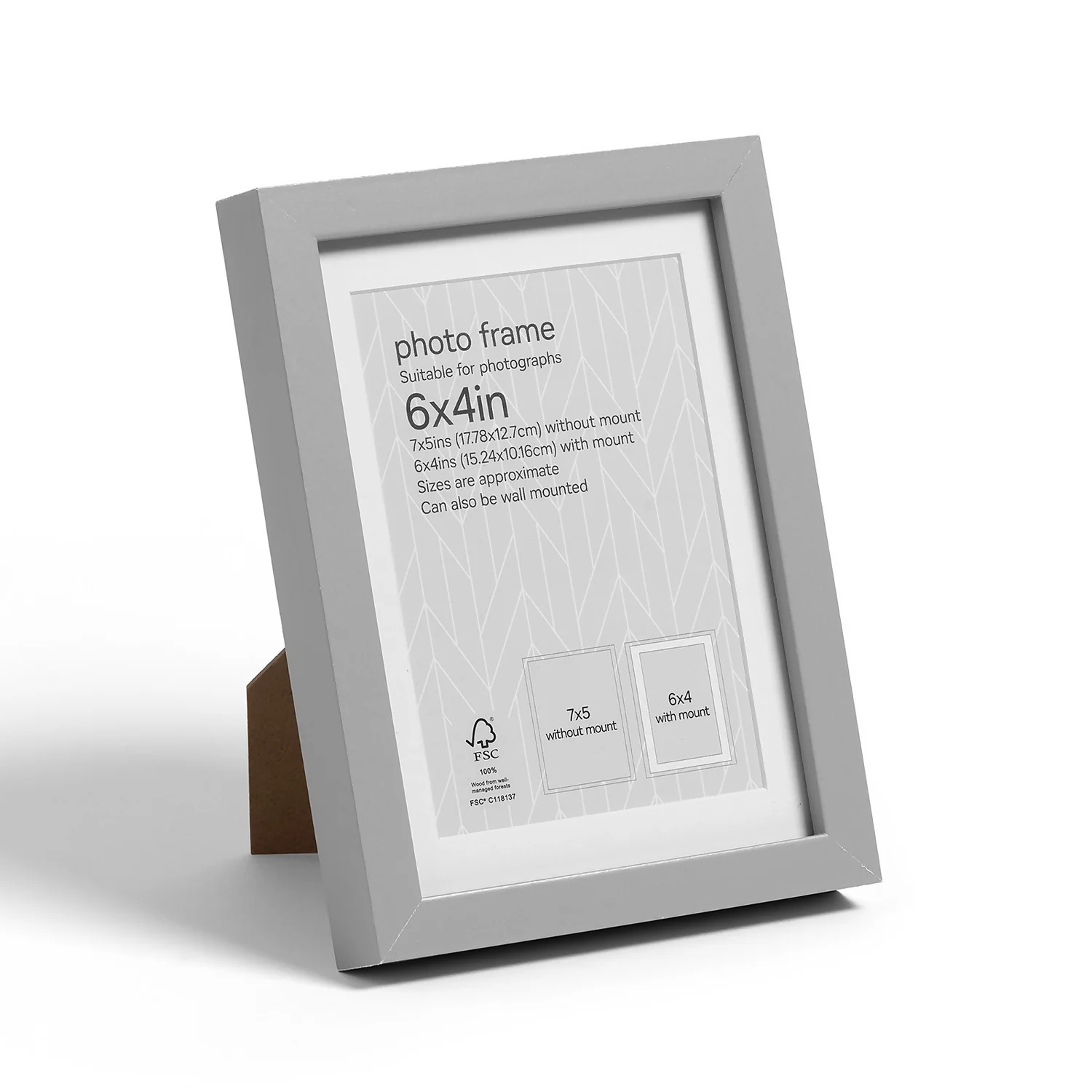 Box Photo Frame - 6x4" - Grey 1 Box Photo Frame - 6x4" - Grey