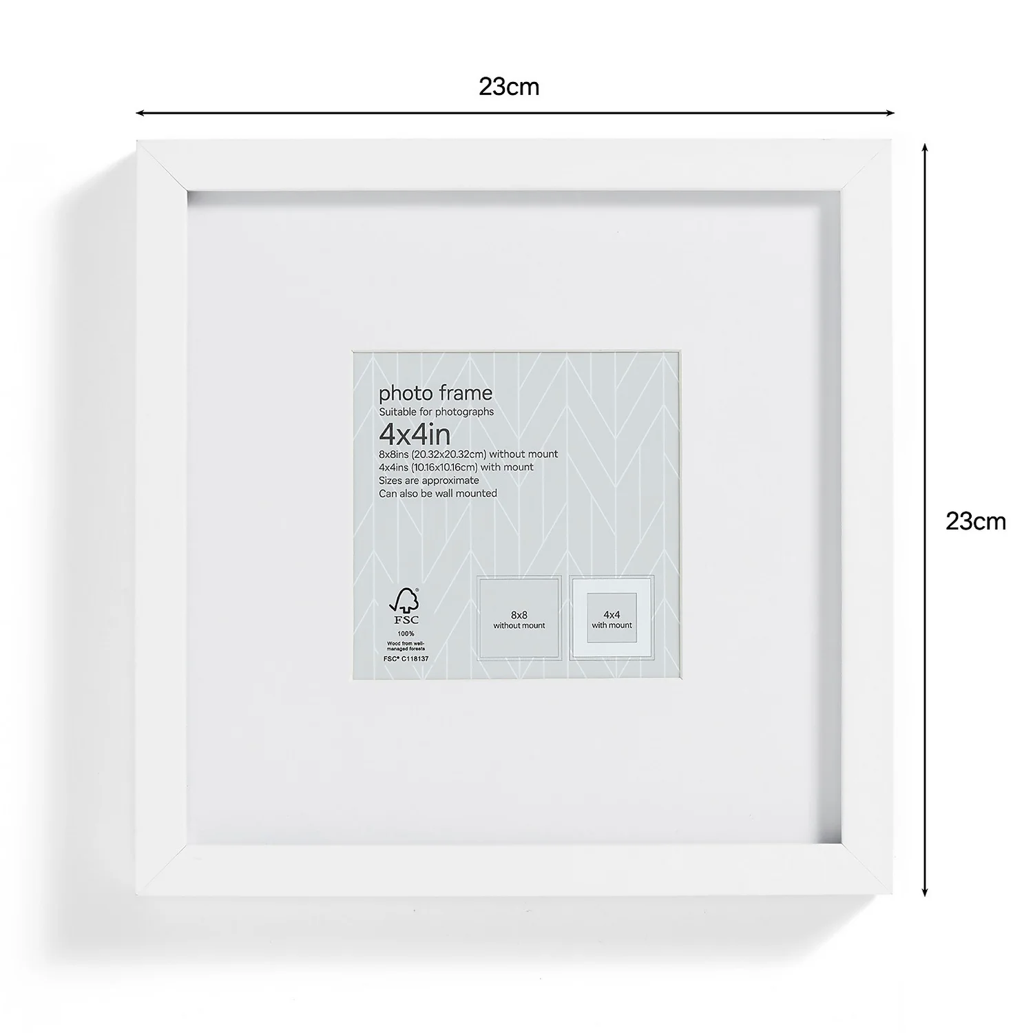 Box Photo Frame - 4x4" - White 2 Box Photo Frame - 4x4" - White - Image 2