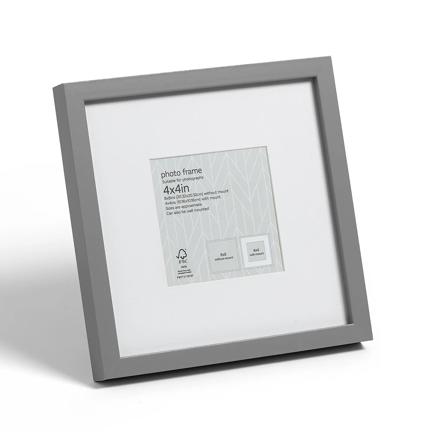 Box Photo Frame - 4x4" - Grey 1 Box Photo Frame - 4x4" - Grey