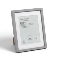 Box Photo Frame - 8x6" - Grey