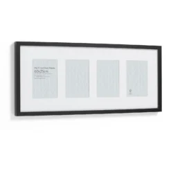 Box Photo Frame Multi Aperture - 60x25cm - Black