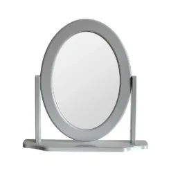 Oval Dressing Table Mirror - Grey