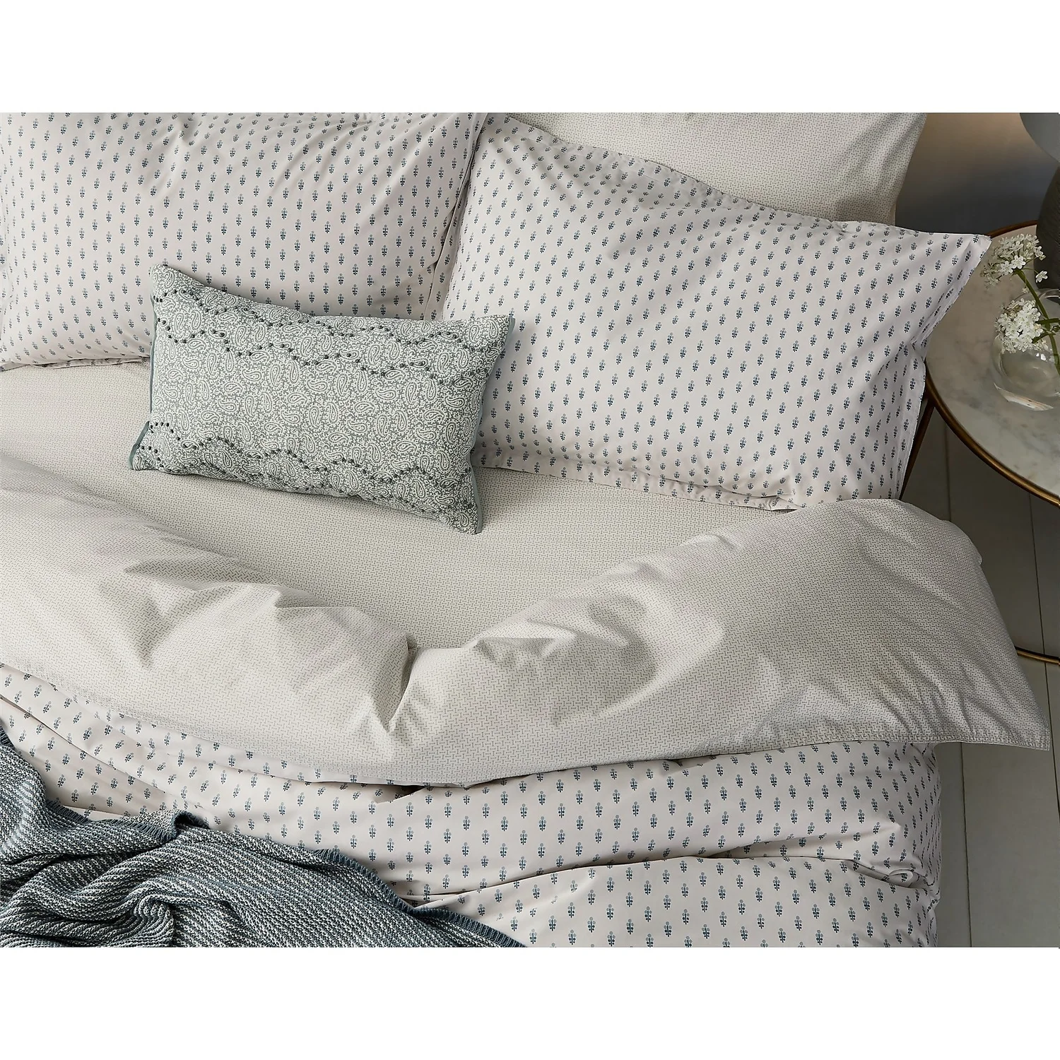 Edie Fitted Sheet Single Bed Lough Green 2 Edie Fitted Sheet Single Bed Lough Green - Image 2